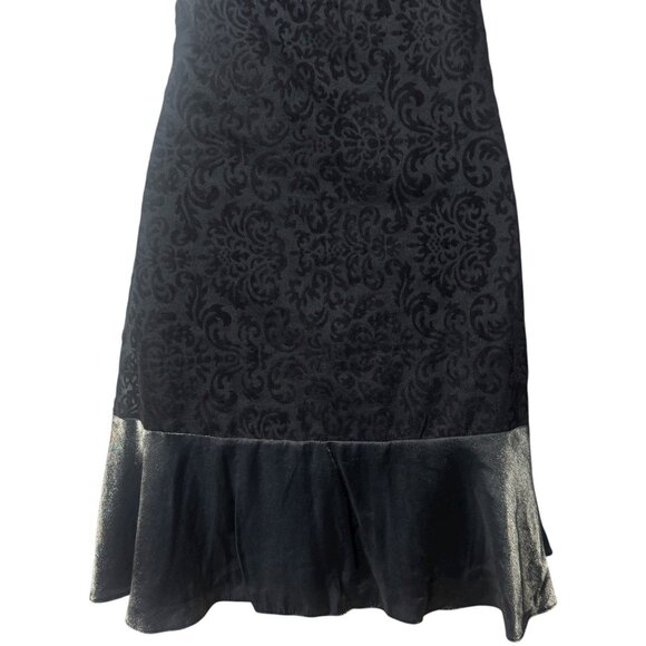 Y2K Allure Velvet & Satin Black Shimmer Slip Dress Fairygoth Dark Romantic S - Picture 9 of 13